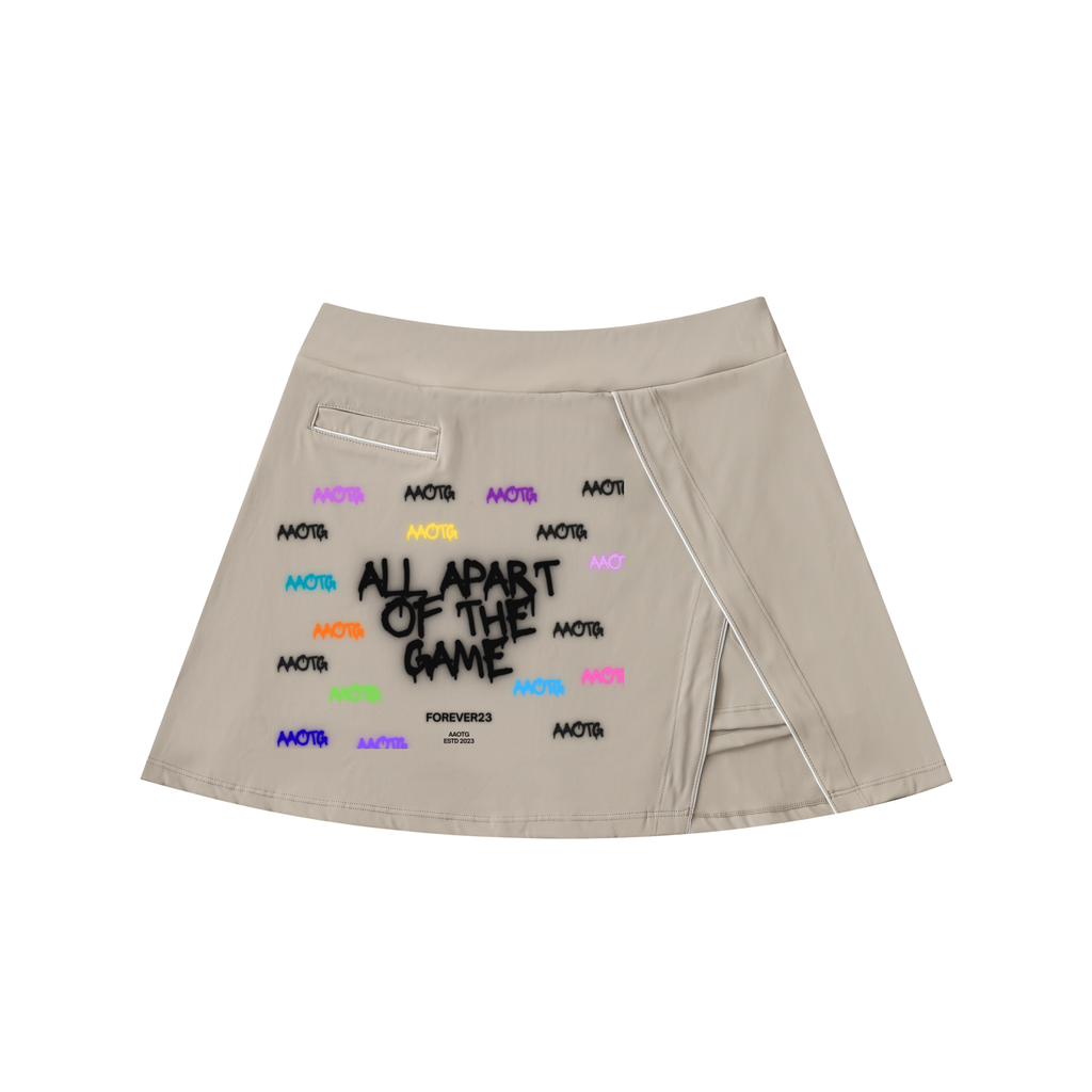 High-Waist Pocketed A-Line Skirt